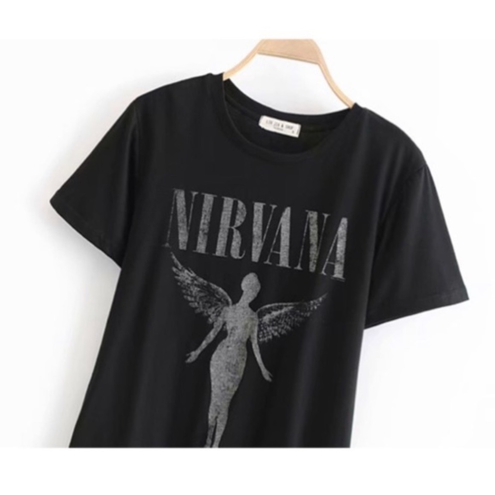 SOLD OUT Black Nirvana Angel Tour Concert Vintage Shirt - Picture 4 of 4